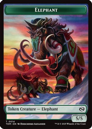 Elephant // Treasure  Double-Sided Token (14 // 16) - Tarkir: Dragonstorm