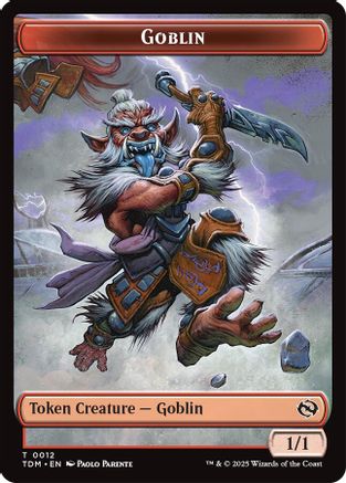 Goblin // Warrior Double-Sided Token Foil (12 // 13) - Tarkir: Dragonstorm