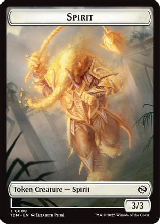 Spirit (0008) // Spirit (0009) Double-Sided Token Foil (8 // 9) - Tarkir: Dragonstorm