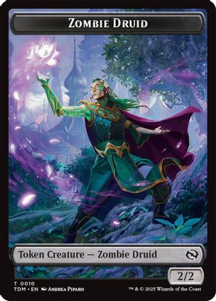 Zombie Druid // Treasure Double-Sided Token (10 // 16) - Tarkir: Dragonstorm