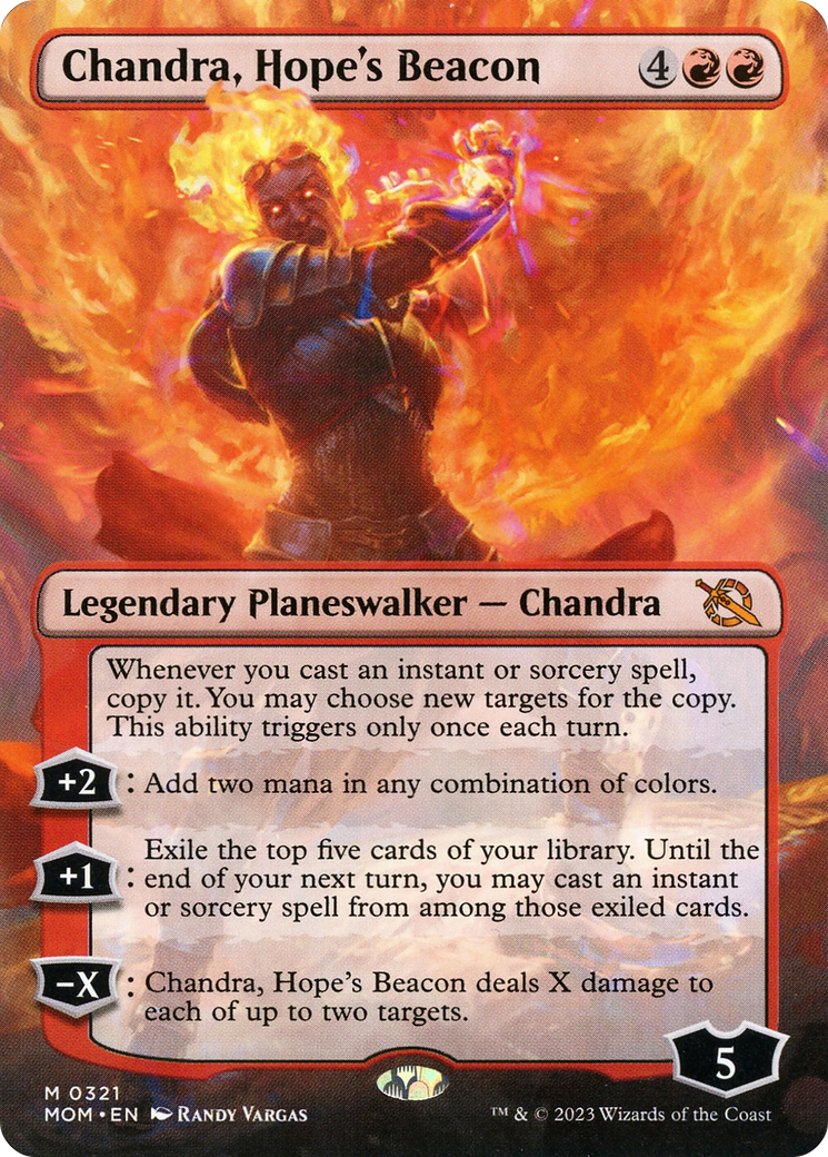 Chandra, Hope's Beacon (Borderless Alternate Art) [March of the Machine] | Silver Goblin