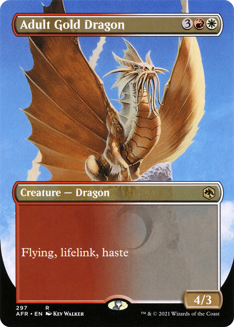 Adult Gold Dragon (Borderless Alternate Art) [Dungeons & Dragons: Adventures in the Forgotten Realms] | Silver Goblin