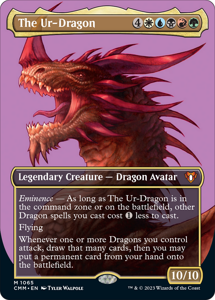 The Ur-Dragon (Borderless Textured Foil Frame Break) [Commander Masters] | Silver Goblin