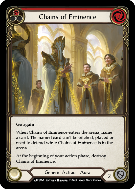 Chains of Eminence [ARC162-S] (Arcane Rising)  1st Edition Rainbow Foil | Silver Goblin