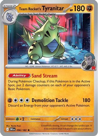 Team Rocket's Tyranitar (96) Reverse Holofoil - SV10 Destined Rivals