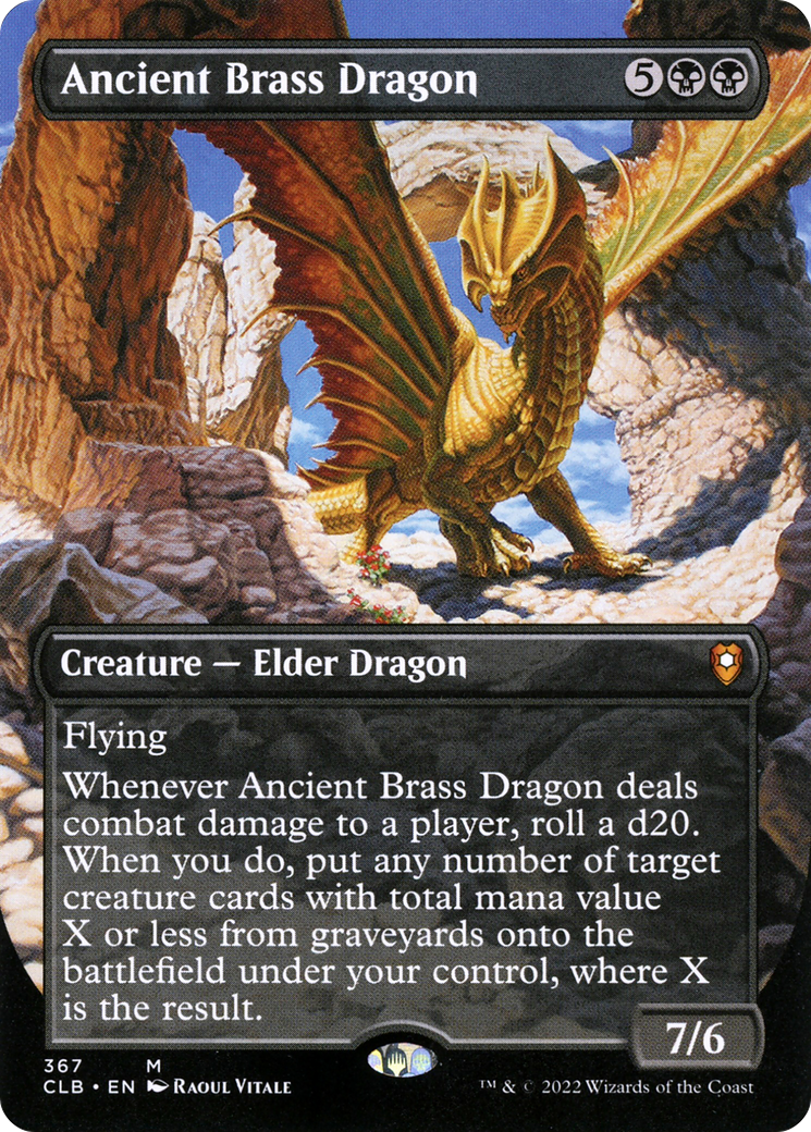 Ancient Brass Dragon (Borderless Alternate Art) [Commander Legends: Battle for Baldur's Gate] | Silver Goblin