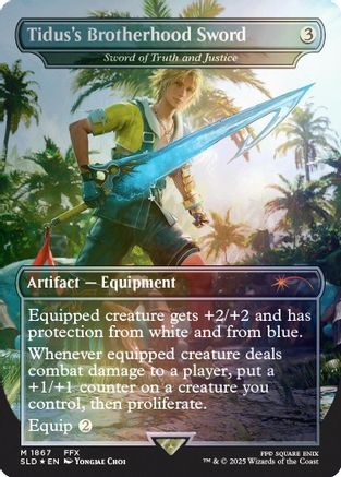 Tidus's Brotherhood Sword - Sword of Truth and Justice (Rainbow Foil) (1867) Foil - Secret Lair Drop Series