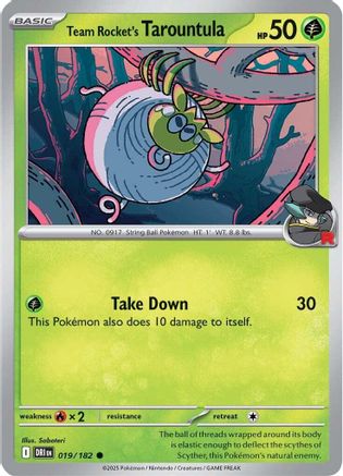 Team Rocket's Tarountula (19) Reverse Holofoil - SV10 Destined Rivals