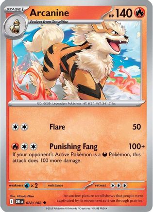 Arcanine (28) Reverse Holofoil - Destined Rivals