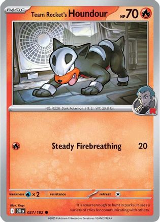 Team Rocket's Houndour (37) Reverse Holofoil - Destined Rivals