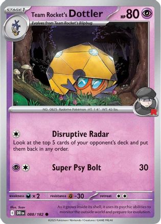Team Rocket's Dottler (88) Reverse Holofoil - Destined Rivals