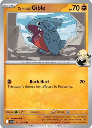 Cynthia's Gible (102) Reverse Holofoil - Destined Rivals