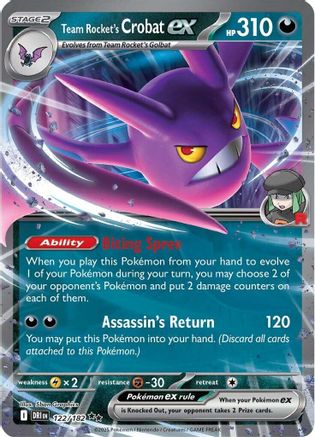 Team Rocket's Crobat ex - 122/182 (122) Holofoil - SV10 Destined Rivals