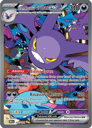 Team Rocket's Crobat ex (234) Holofoil - Destined Rivals