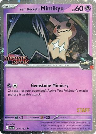 Team Rocket's Mimikyu (Prerelease) [Staff] (87) Holofoil - Miscellaneous Cards & Products