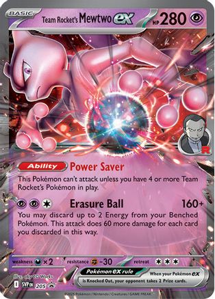 Team Rocket's Mewtwo ex (205) Holofoil - SV Scarlet & Violet Promo Cards