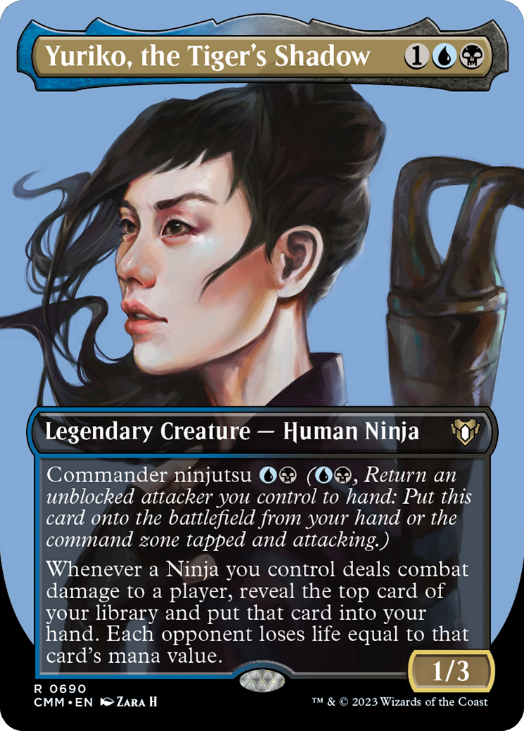 Yuriko, the Tiger's Shadow (Borderless Profile) [Commander Masters] | Silver Goblin