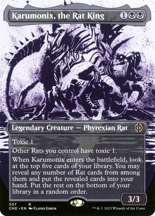 Karumonix, the Rat King (Borderless Ichor) [Phyrexia: All Will Be One] Foil