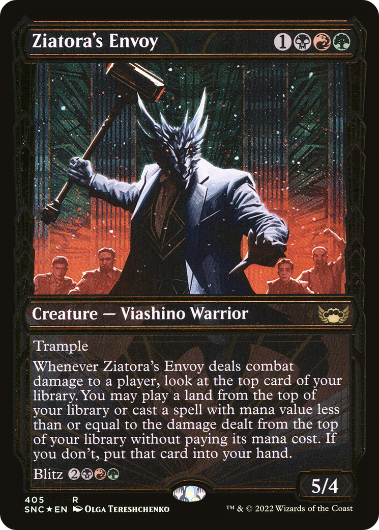 Ziatora's Envoy (Showcase Golden Age Gilded Foil) [Streets of New Capenna] | Silver Goblin