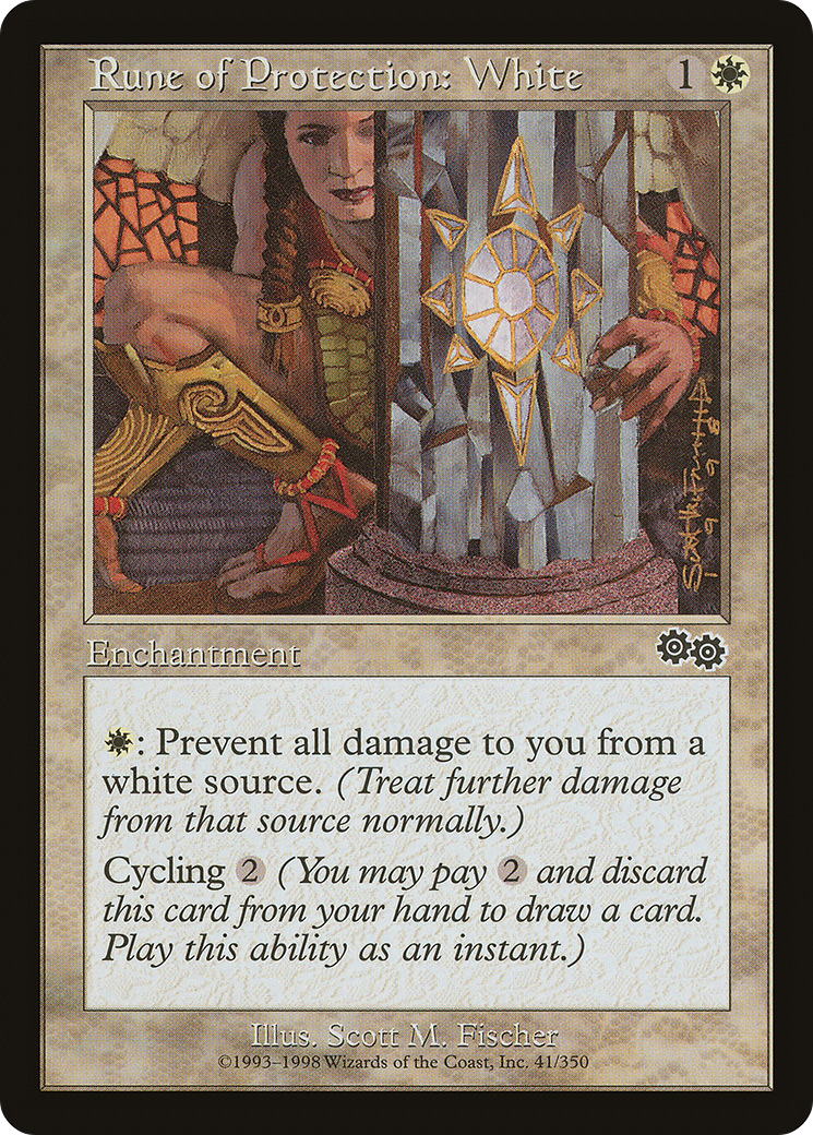 Rune of Protection: White [Urza's Saga] | Silver Goblin