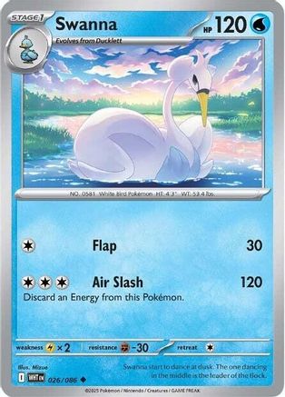 Swanna (26) Reverse Holofoil - White Flare