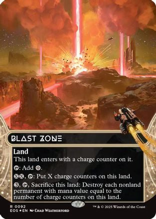 Blast Zone (Borderless) (092) Fracture Foil - Edge of Eternities: Stellar Sights