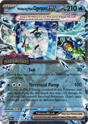 Wellspring Mask Ogerpon ex (Twilight Masquerade Stamp) (64) Holofoil - Miscellaneous Cards & Products