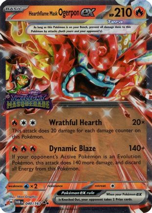 Hearthflame Mask Ogerpon ex (Twilight Masquerade Stamp) (40) Holofoil - Miscellaneous Cards & Products
