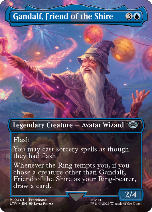 Gandalf, Friend of the Shire (Borderless Alternate Art) [The Lord of the Rings: Tales of Middle-Earth] Foil