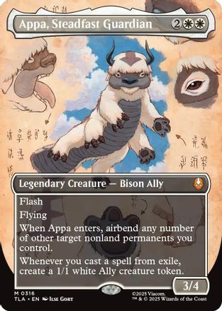Appa, Steadfast Guardian (Borderless) (316) Foil - Avatar: The Last Airbender