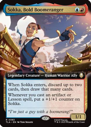 Sokka, Bold Boomeranger (Extended Art) (383) Foil - Avatar: The Last Airbender