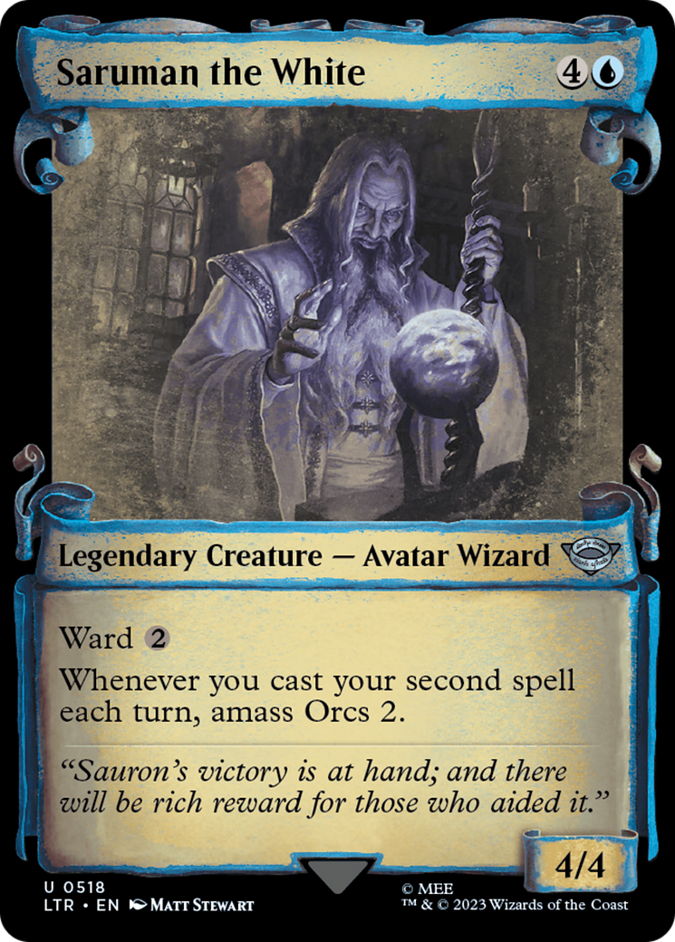 Saruman the White (Showcase Scrolls) (Showcase) (518) Foil - The Lord of the Rings: Tales of Middle-earth