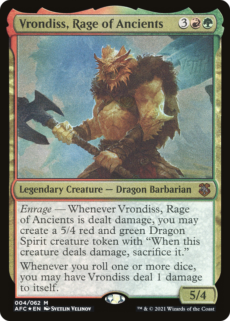 Vrondiss, Rage of Ancients (Display Commander) – Thick Stock (004) Foil - Forgotten Realms Commander Display Commanders