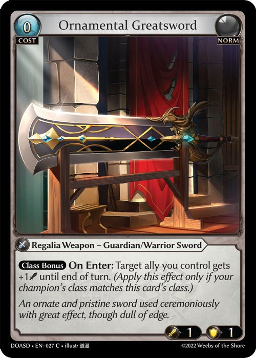 Ornamental Greatsword (027) [Dawn of Ashes: Starter Decks] | Silver Goblin