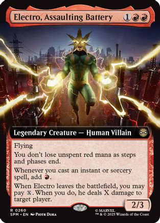 Electro, Assaulting Battery (Extended Art) (260) Foil - Marvel's Spider-Man