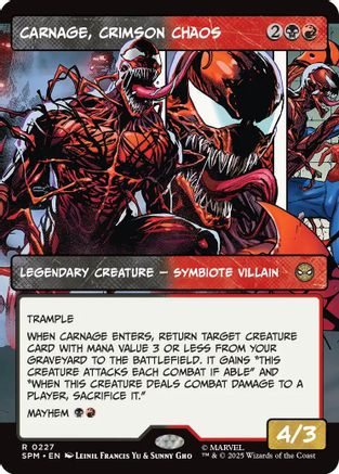 Carnage, Crimson Chaos (Borderless) (227) Foil - Marvel's Spider-Man