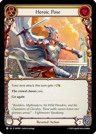 Heroic Pose (Yellow) (SUP058) Rainbow Foil - Super Slam