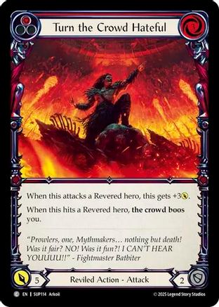 Turn the Crowd Hateful (Red) (SUP114) Rainbow Foil - Super Slam