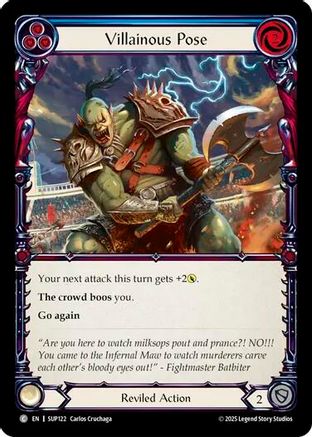 Villainous Pose (Blue) (SUP122) Rainbow Foil - Super Slam