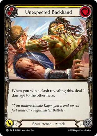 Unexpected Backhand (Yellow) (SUP162) Rainbow Foil - Super Slam