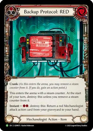 Backup Protocol: RED (GEM073) Cold Foil - GEM Pack 3