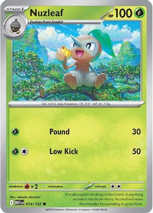 Nuzleaf (14) Reverse Holofoil - Mega Evolution