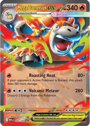 Mega Camerupt ex (22) Holofoil - Mega Evolution