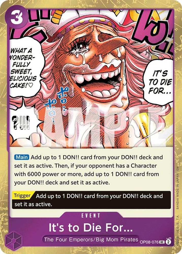 It's to Die For (Pirate Foil) (OP08-076) Foil