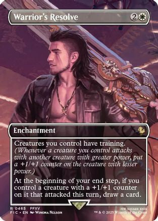 Warrior's Resolve (Borderless) (465) Foil - Commander: FINAL FANTASY