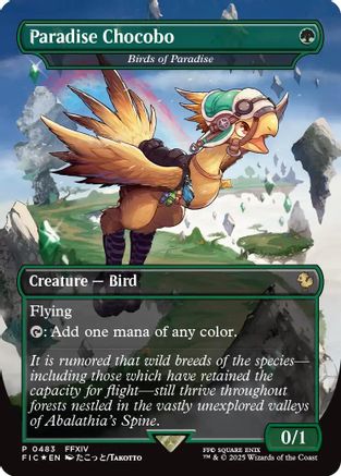 Paradise Chocobo – Birds of Paradise (Borderless) (483) Foil - Commander: FINAL FANTASY