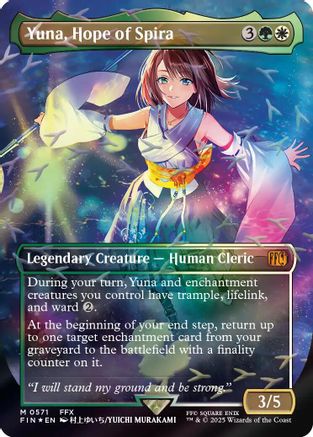 Yuna, Hope of Spira (Borderless) (Chocobo Track Foil) (571) Foil - FINAL FANTASY
