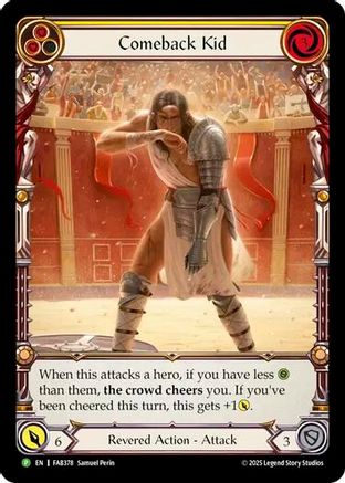 Comeback Kid (Yellow) - FAB378 (FAB378) Rainbow Foil - Flesh and Blood: Promo Cards