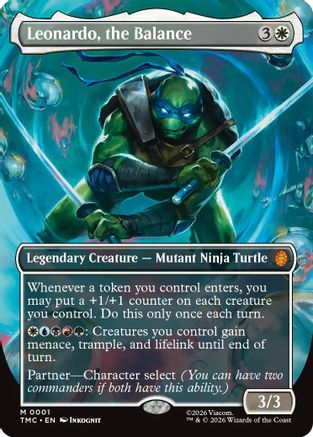 Leonardo, the Balance (Borderless) (001) - Commander: Teenage Mutant Ninja Turtles