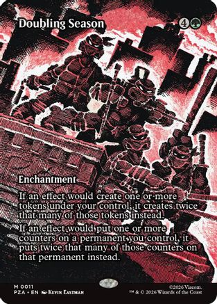 Doubling Season (Borderless) (011) Foil - Teenage Mutant Ninja Turtles Eternal-Legal